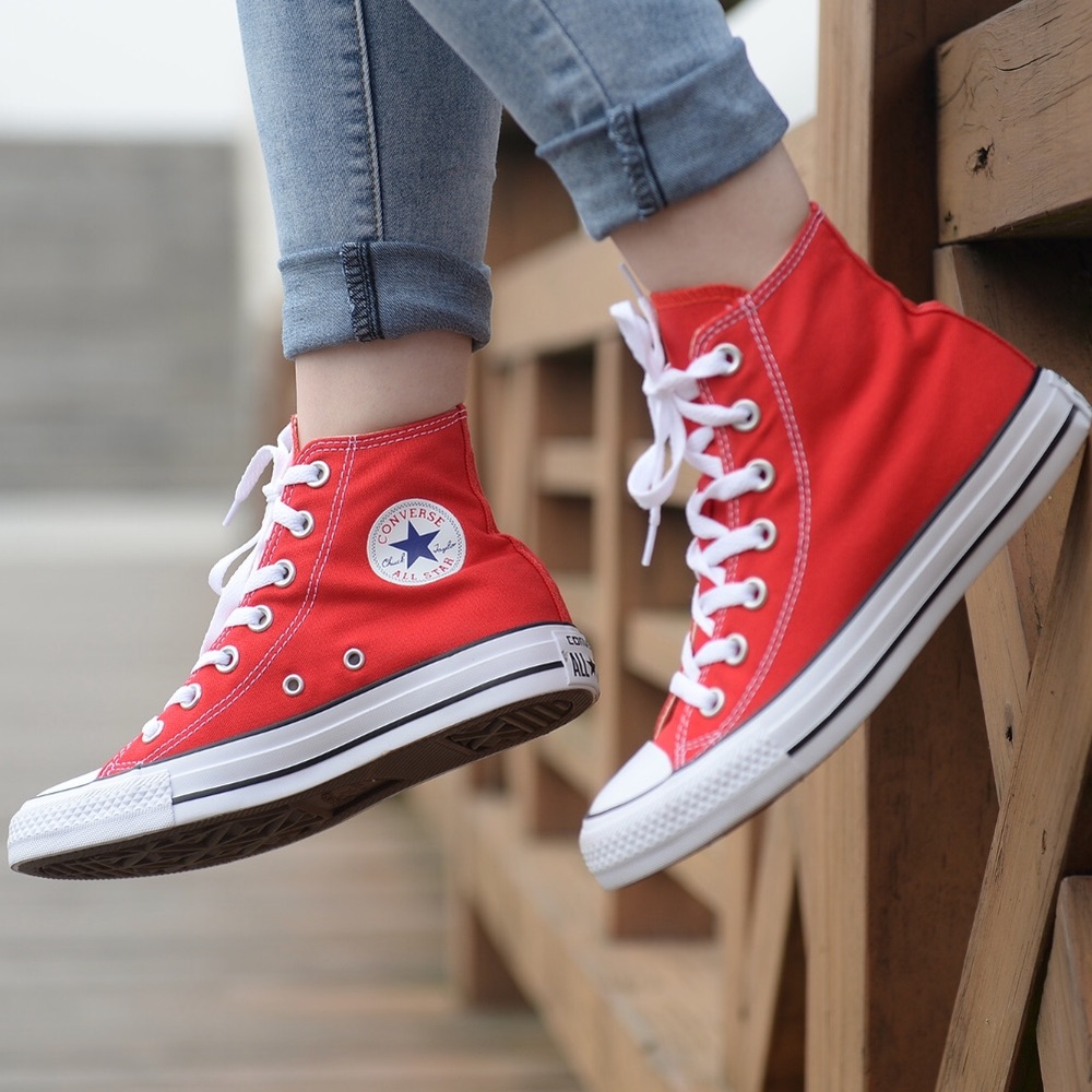 NWT Converse 🔥Adult Fabric AllStar Red HT W AUTHE - Picture 2 of 8